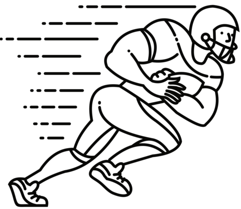 Running Back From Football Coloring Page